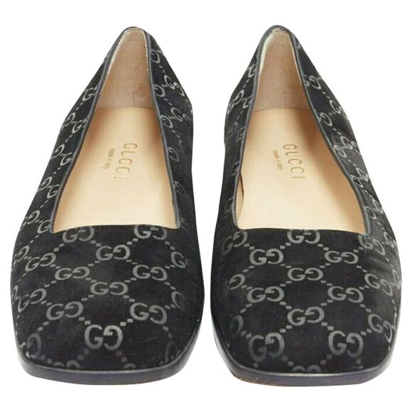 Gucci monogram printed suede square toe loafer - Picture 1 of 6